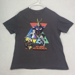 My Hero Academy Graphic Print Shirt Extra Large Black Short Sleeve Crewneck